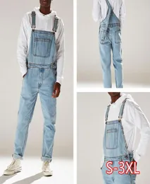 Men Casual Jeans Denim Strap Jean Jumpsuit Loose Fitting Sleeveless Casual Feminino Overalls Dungarees Playsuit3945974