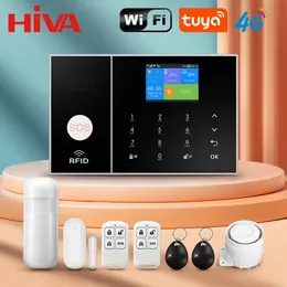 4G Wi-Fi сигнализация Tuya Smart Life APP управление для домашней охранной сигнализации PIR датчик дверной датчик комплект для умного дома панель пожарной сигнализации 240219