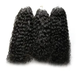 Neu Virgin Mongolian Afro Kinky Curly Hair 300s Echthaar Micro Link Haarverlängerungen Human 300g Micro Bead Extensions auftragen4064472