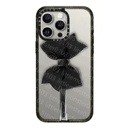 CASETIFY Shockproof Phone Case For IPhone15 14 13 12 11 Pro X XS MaxMulticolour Black Bow Soft TPU Clear Back Cover Cases