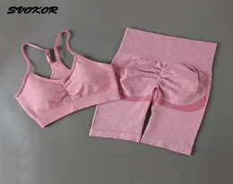 Svokor Shorts Yoga Set Seamless 2PCS 여성 스포츠 정장 운동복 섹시한 운동복 달리기 피트니스 트랙 슈트 2203251085824