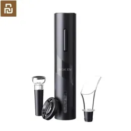 Control Youpin Circle Joy 4 in 1 Electric Bottle Wine Opener Set Black Samurai Automatic Corkscrew Red Wine Kitchen Accessories Tool kit