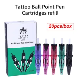Needles 20st Tattoo Machine Refill för Lär Singleuse Cartridge Needle Pen Ink Ballpoint Artists Hobbist Manuskript Sketch Stippling