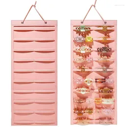 Jewelry Pouches Hair Bows Organizer Wall Hanging Large Capacity Headband Holder Clip Storage Hanger Space Saving Accessory For Girl Room