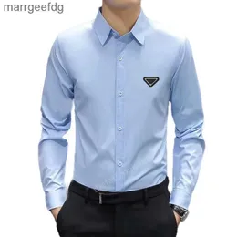 Erkekler Tişörtler Tasarımcı Lüks Gömlek Elbise Gömlek Atletik Uyum Uzun Kollu Streç kırışık düğme Aşağı İş Gömlek Giyim Multi-Colo 240301