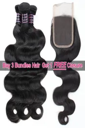 ishow 구매 3 pcs wefts get part closure mink brazillian body wave peruvian human hair bundles extensions weave a771418156669