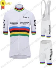 World 2021 Cycling Clothing Quick Step Jersey Set Julian Alaphilippe Road Bike Suit Maillot Cyclisme Uniform Racing Sets1529672