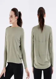 Yogaworld Abbigliamento Donna Top Tees TShirt tuta Yoga Back in Action Maglietta a maniche lunghe Autunno top dimagrante allentato di grandi dimensioni4634101