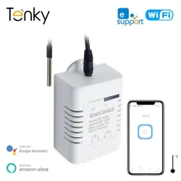 Steuerung Ewelink Wifi Smart Th16 Schalter 16a Temperatur- und Luftfeuchtigkeitsüberwachungsschalter Drahtlose Steuerung Kompatibel mit Alexa Google Home