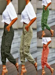 Yskkt Cargo Pants Women High Waist Spring Autumn Pocket Slim Sweatpants Fashion Streetwear Long Overalls Pant Elastics Trousers LJ3148282