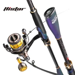 Combo Histar Waves Pesca Combo Toray Canna da lancio lunga ad alto tenore di carbonio Black Mamba o E Set di mulinelli da spinning con bobina in metallo leggero