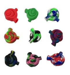 Silicone Blunt Bong Small Size Smoking Bubbler Pipe With Snail Shape Hand Pipes With Rich Color 1piece3613741