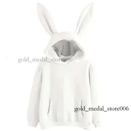 Psycho Hoodie Bunny Mensweatshirt Top Retro Dropshipping Haruku Kpop Long Sleeve Rabbit Ears Solid Kawaii Clothes Psychological Bunny 131