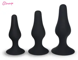 YAFEI Butt plug in silicone Ventosa Liscia Plug anale impermeabile dildo anale Giocattolo anale per principianti Giocattolo del sesso per uomini Gay S M L C181123294781