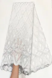 Branco suíço voile tecido de renda alta qualidade macio ilhó bordado rendas africanas tecidos 2022 algodão nigeriano para costura dress8074737