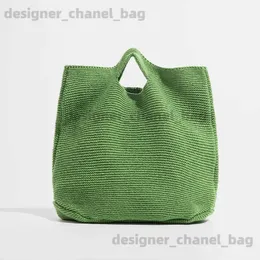 Shoulder Bags 2023 Casual Woven Women Shoulder Bags Knitted Handbags Large Capacity Designer Shopper Totes Female Beach Travel Cotton Purses T240301