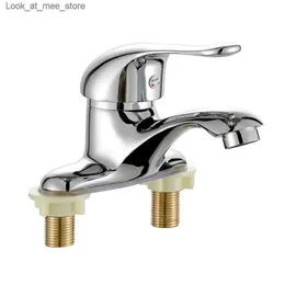 Rubinetti per lavandino del bagno Rubinetto del bagno rubinetto miscelatore caldo e freddo rubinetto per lavabo in lega di zinco maniglia singola rubinetto per lavabo da cucina montato sul ponte Q240301