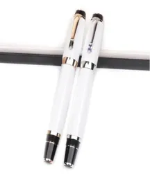 Promocja Pen M Roller Ball Pen Black Gel Ink Metal White Rollerball Pistowni Inkrystal Inkrystal w Clip Office Prezent Prezent 7720937