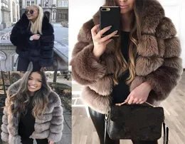 New Style Thick Warm Fur Faux Fur Winter Outwear Women Black Brown Dark Grey Slim Short Plus Size Faux Leather Coat and Jacket 2015805750