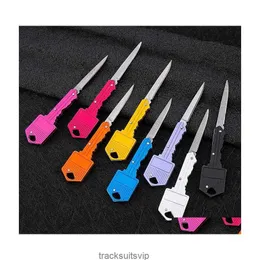 Keychains Lanyards Self Defense Designer Knife Keychain Mini Pocket Knives Stainless Folding Key Chain Outdoor Cam Hunting Tactica Dhsvr