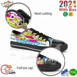 أحذية DIY Sallow Low Top Top Canvas Skatboard Skatelow Sneakers Triple Black Tension UV Printing Sports Slower Sneakers Kele 33