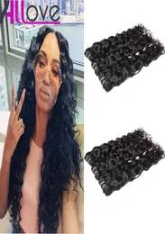 Tanie brazylijskie wątki do włosów 4bundles cała nieprzetworzona peruwiańska indyjska malezyjska fala wodna Virgin Hair Extensation 5505430