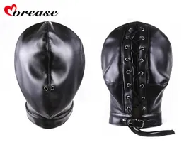 Morease Mask Sexy Bondage Fetish Full Cover Sex Toy For Woman Male Couple Leather Hood BDSM Erotic Toys Sexo Adult Games Y181108025909306
