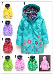 Baby Kids Girls flower Raincoat 7 Color Kids Fashion Baby Girls Clothes Winter Coat Flower Raincoat Jacket For Windproof Outw2176509