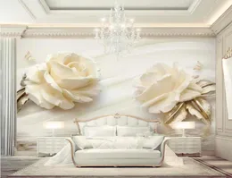 3d rose water wave reflection TV background wall wall mural po wallpaper4315650