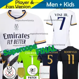 23/24 BELLINGHAM VINI JR ReAls MaDrIDs Soccer Jerseys Camisetas Kids Kit 2023 2024 Home Away Third Football Shirt Supercopa FINAL MODRIC RODRYGO COURTOIS Goalkeeper