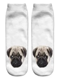 Cała urocza 3D Pugs Dogs Printed Socks Women Nowe unisex słodkie niskie kostki kostek bawełniane Skarpetki Women039s Casual Charactor S7997145