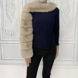 毛皮2021新しい女性フェイクファーコート秋冬高品質のフェイクフォックスファーワンスリーブコート偽の毛皮ジャケット