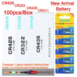 파인더 2023 새로운 도착 100pcs/로트 CR425 CR322 CR435 CR311 CR316 배터리 낚시 부유물 3V 핀 리튬 세포 전기 LED 야간 조명