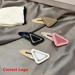 Hot Metal Triangle Hair Clip with Stamp Women Girl Triangle Letter Barrettes Fashion Hair Accessories High Quality 8Colors