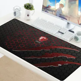 Pads MSI Mauspad, großes XXL-Gamer-Antirutsch-Gummi-Pad, Gaming-Mauspad für Tastatur, Laptop, Computer, Geschwindigkeit, Mäuse, Maus, Schreibtisch, Spielmatten