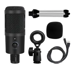RK1 Record Condenser Microphone for iPhone Android Laptop Computer Professional USB Mic with Earphone for Game Live PK BM8004168596