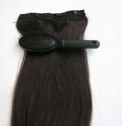 80g 1pcsset 20 22 인치 remy human human human human humm clip in hair extensions 1boff 검은 색 스트레이트 헤어 comb2420610