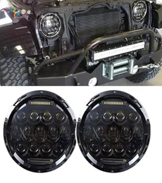 Hummer H1 H2 farlar için 4quot LED sis 2x H4 7inch 40W 75W Yuvarlak Far H13 Jeep Wrangler için LED Farlar JK9235592