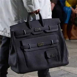 Bolsas 50cm grande hac família designer sacos 2024 padrão de litchi saco extra 50 cm unisex viagem de negócios saco de bagagem capacidade saco portátil