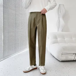 Spodnie 2022 Solidne spodnie męskie spodnie swobodne Slim Fit Fashion Social Suit Spodnie luźne białe/zielone/czarne kolorowe spodnie rozmiar sxl