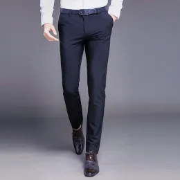 Pants New Fashion High Quality Cotton Men Suit Pants Straight Spring Autumn Long Male Classic Business Casual Trousers Full Length