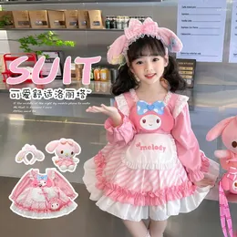 女の子のドレスドレスガールズベイビーかわいいロリータスタイルの誕生日パーティー花嫁介添人ウェディングプリンセスヴェスティドス秋の衣装