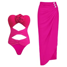2024 Fashion Swimwear Women Tight Sakodwear Summer New Ruffle Panel Printed Beach Suit Holiday Bikini Count Ups Zestaw 240301