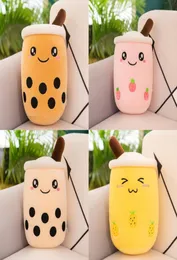 24cm Bubble Milk Tea Plush Toy Plushie Brewed Boba Stuffed Cartoon Cylindrical Body Pillow Cup Pillow Super Soft Hugging Cushion C1487028