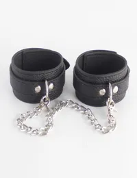 Shackles Black Leather Ankle Cuffs Adjustable Bondage Restraints Adult Product Sex Games For Couple Sex Torture BDSM Toys Fetish4551666