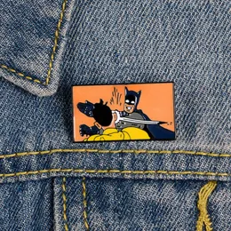 Jewelry Personality Talk: Western Adventure Movie Brooch Flip Collar Shirt Batman Cowboy Badge