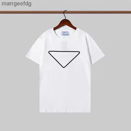 T-shirt da uomo 2021 T-shirt prad di lusso Wear designer T-shirt a maniche corte in cotone di alta qualità all'ingrosso nero taglia 240301