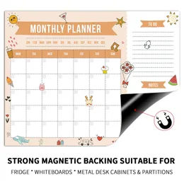 Magnetic Weekly Schedule Memo Easy To Radera kylskåp whiteboard klistermärke Meny Childrens Track Board 4 Color Pen 1 Eraser 240227