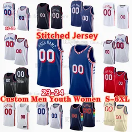 Custom S-6XL 2024 خياطة كرة السلة Jersey 21 Joel 12 Tobias Embiid Harris 17 P.J.