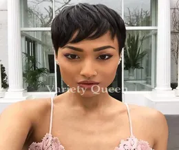 2016 New Arrival Short Pixie Cut Human Hair Lace Wigs Glueless Lace Front Hair Brazilian Hair Wigs for African Americans4534976